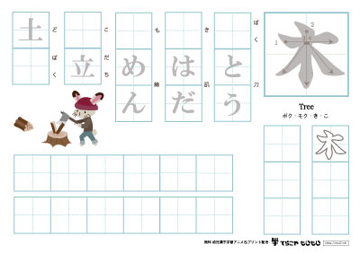 「木」を使った単語の練習